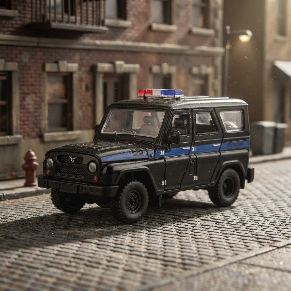 1:18 Diecast Russia UAZ Hunter SUV Police Model