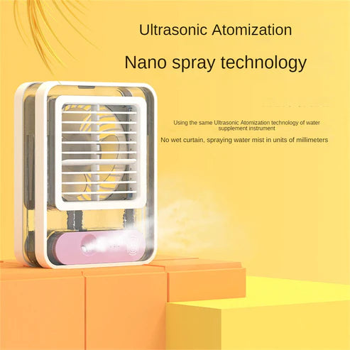 Transparent Spray & Light Air Conditioning Table Fan