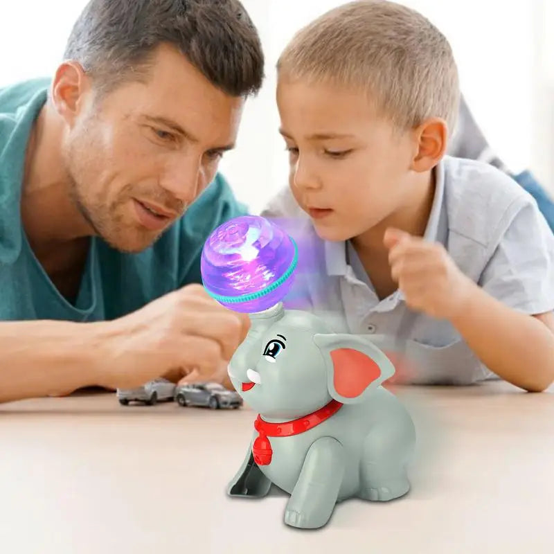 Light & Musical Stunt Elephant With Crystal Ball