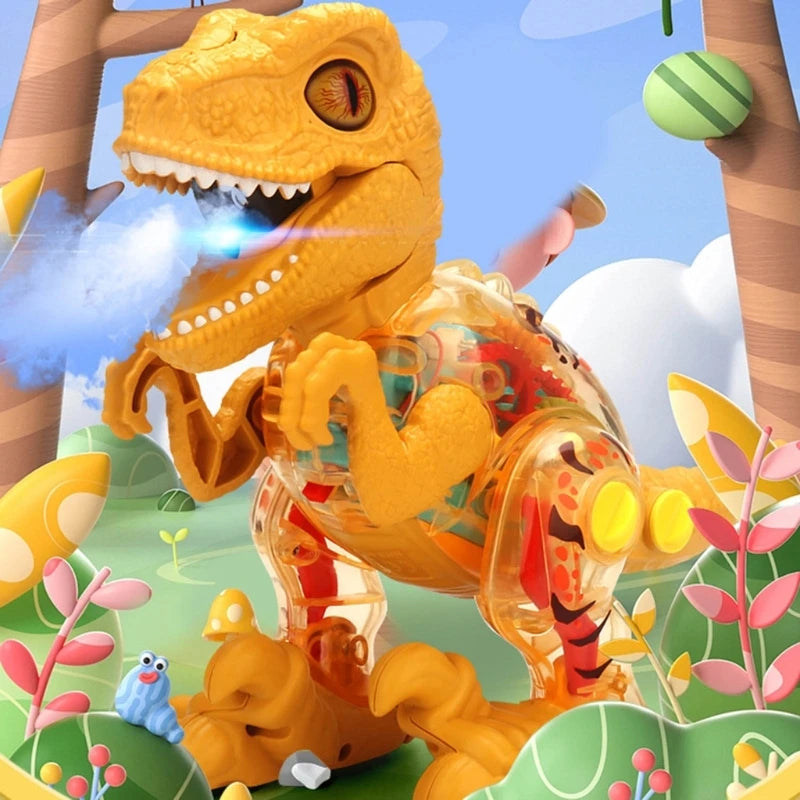 Mist Spraying Transparent Gear Dinosaur