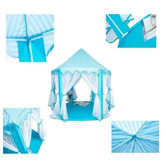 Prince Castle Play Tent House With Fairy Lights - Blue