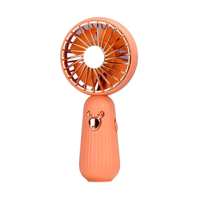 Rechargeable Mini Handheld Cooling Fan With Lights