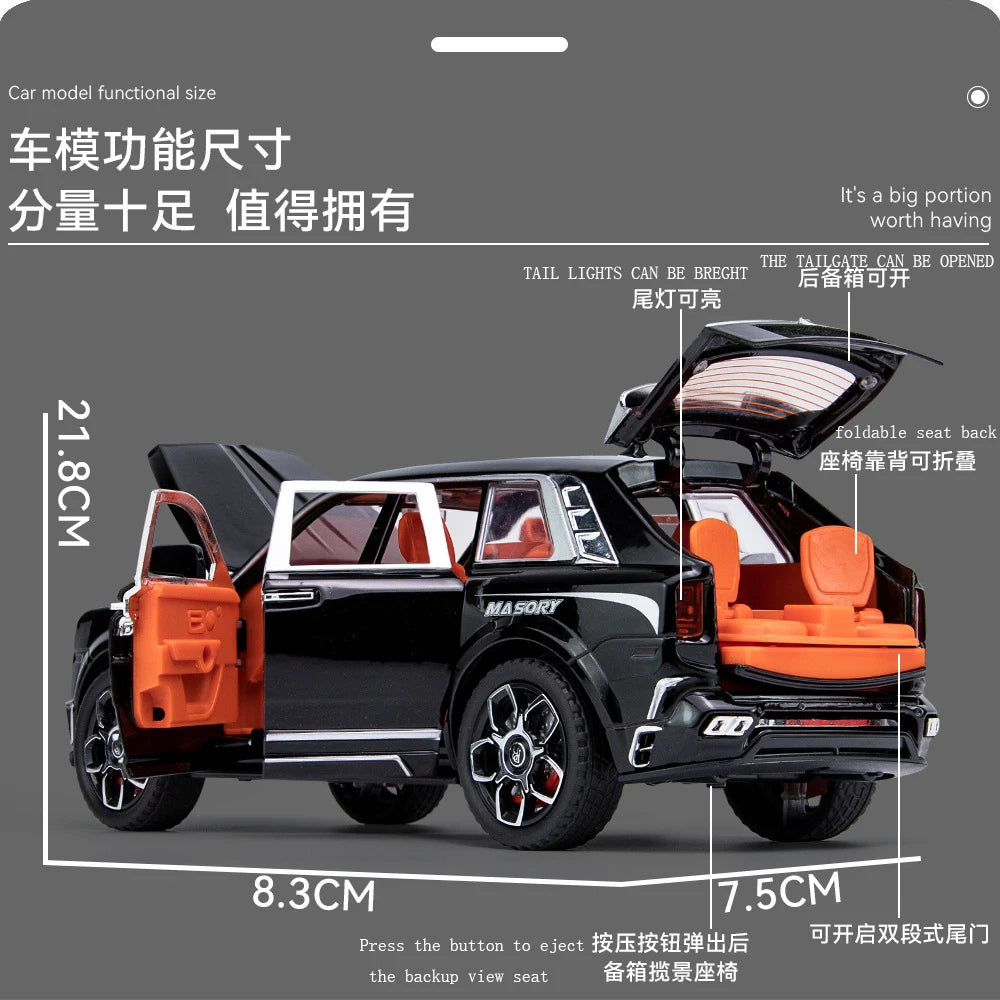 1:24 Diecast Rolls Royce Masory Cullinan V12 Model