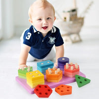 Wooden Building Blocks & 6 Sets Of Column