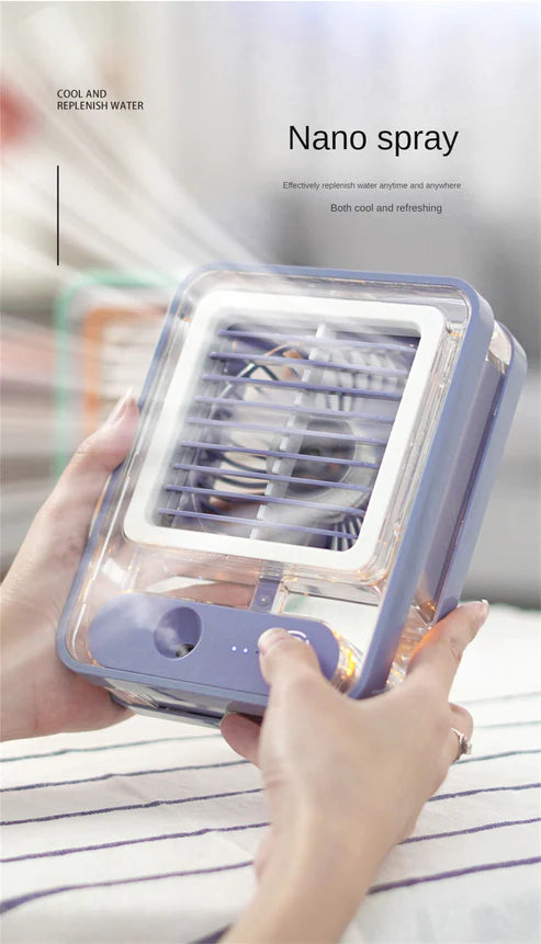 Transparent Spray & Light Air Conditioning Table Fan