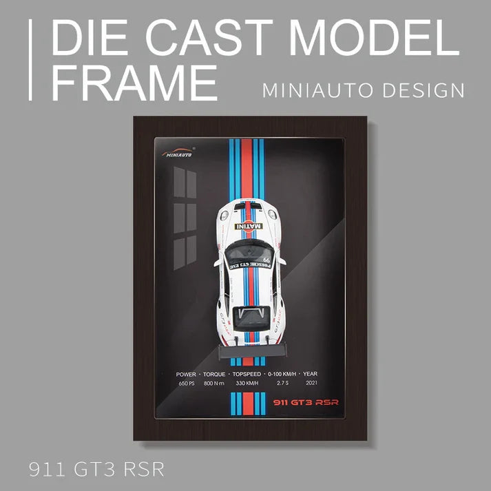 1:32 Diecast Porsche 911 GT3 RSR Model 3D Photo Frame
