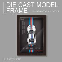 1:32 Diecast Porsche 911 GT3 RSR Model 3D Photo Frame