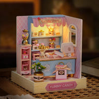 DIY Miniature Yummy Candy Shop With LED Lights