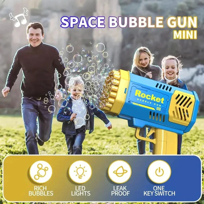 40 Holes Mini Space Rocket Bubble Gun