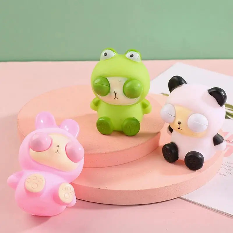 1Pc Squishy Animal Popping Eyes Toy - Assortment