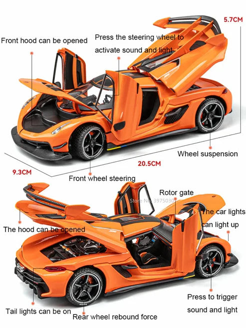 1:24 Diecast Koenigsegg Jesko Sports Model Car