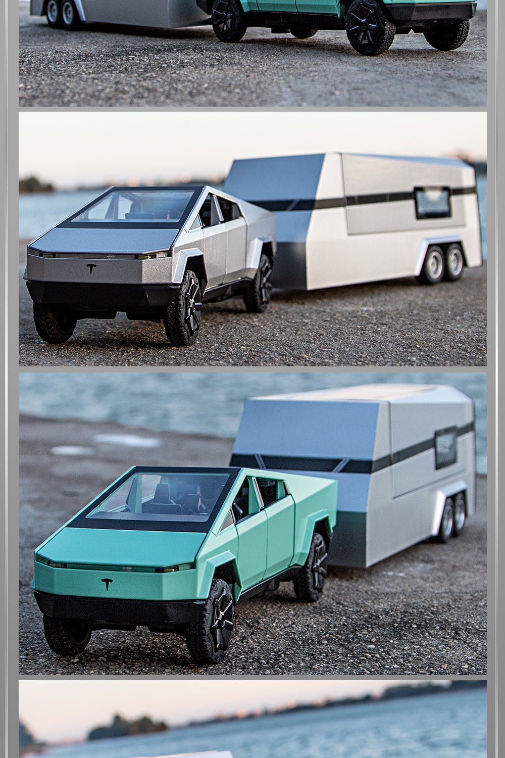 1:32 Tesla Pickup Truck With Trailer