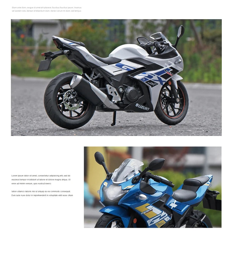 1:12 Diecast Suzuki GSX-250R Model Bike