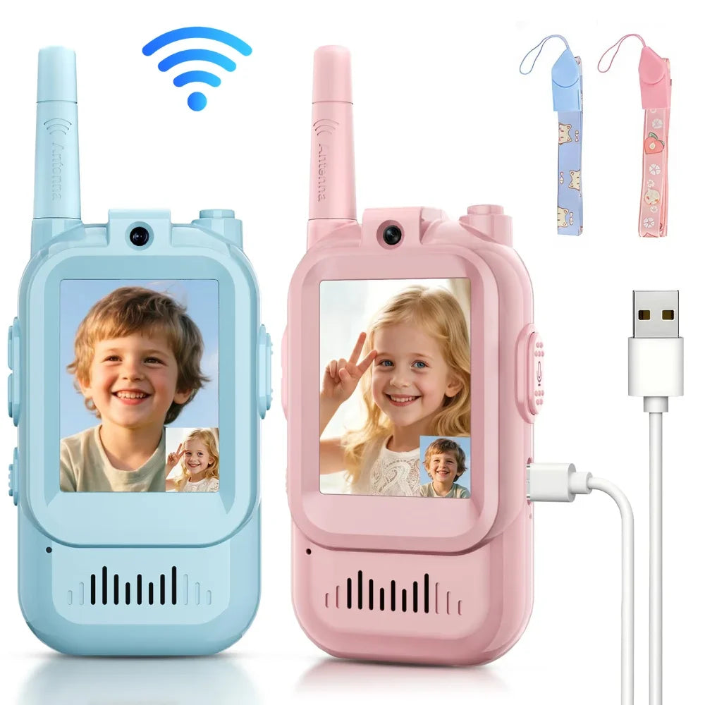 2Pcs Rechargeable Kids Video Walkie Talkie