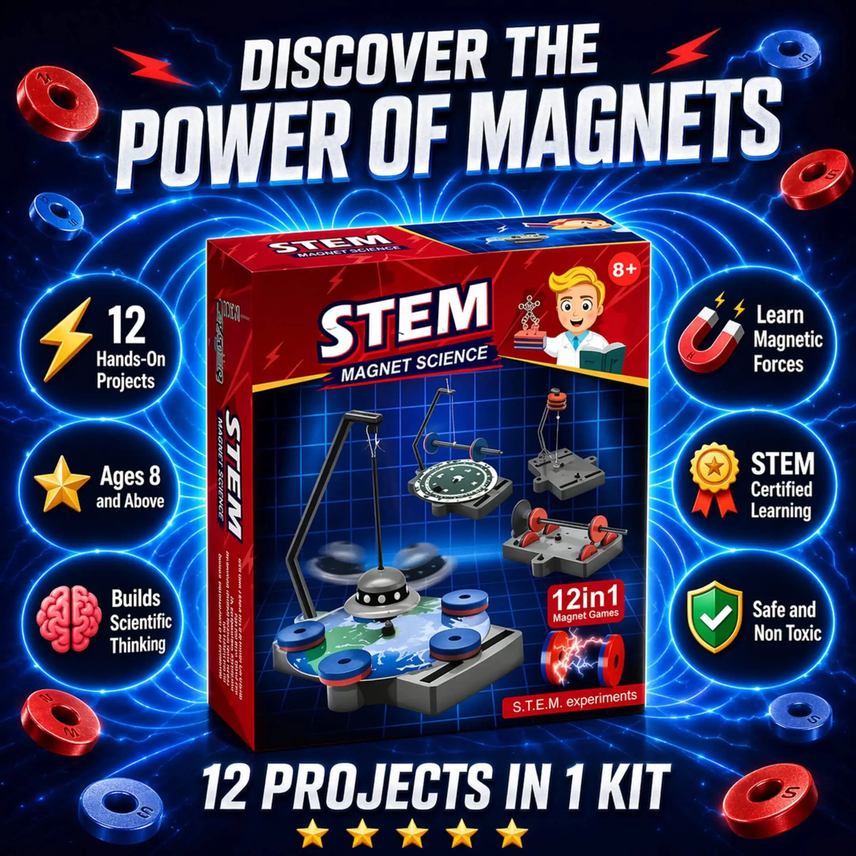 STEM 12in1 Magnet Science Experiment Kit