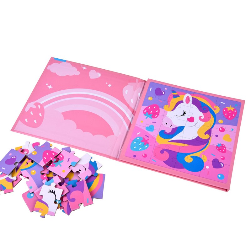 2in1 Unicorn Tri-Fold Magnetic Puzzle Book