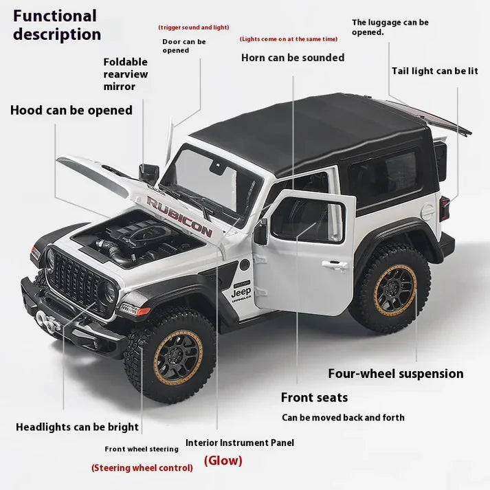 1:18 Diecast Rubicon Wrangler Jeep Model