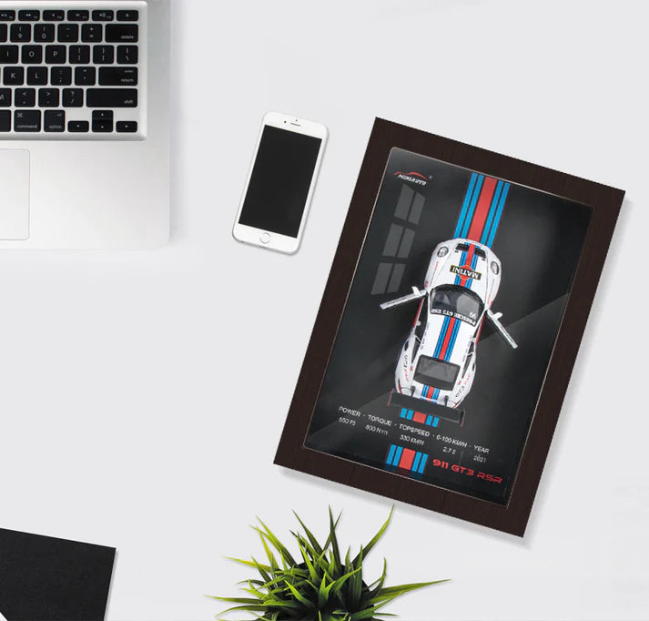 1:32 Diecast Porsche 911 GT3 RSR Model 3D Photo Frame