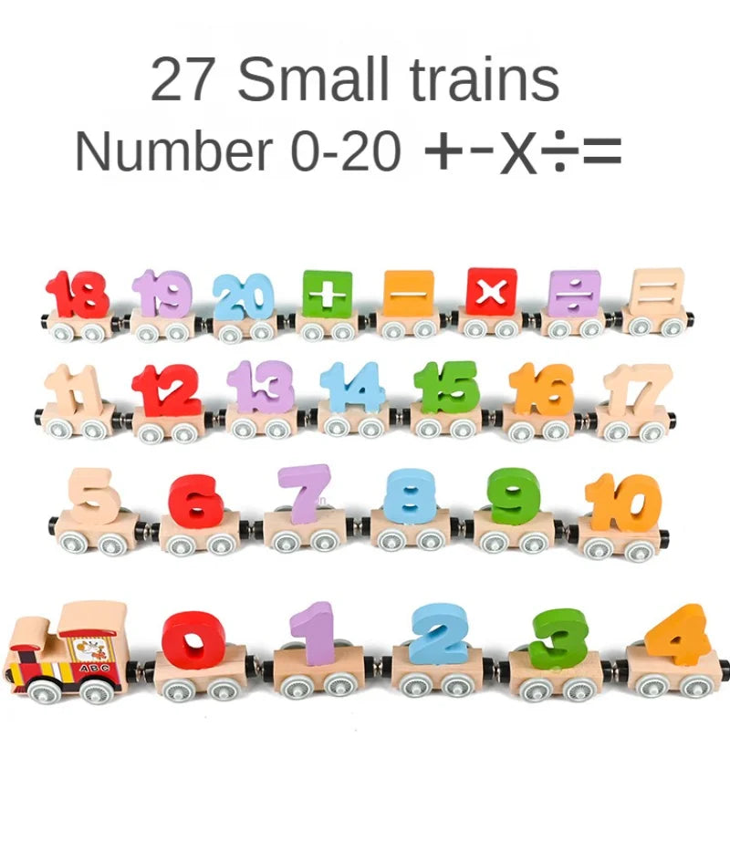 Wooden Magnetic Digital Train 0-20 With Signs
