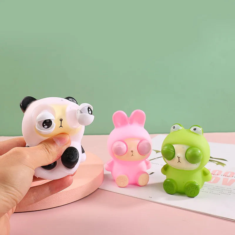1Pc Squishy Animal Popping Eyes Toy - Assortment