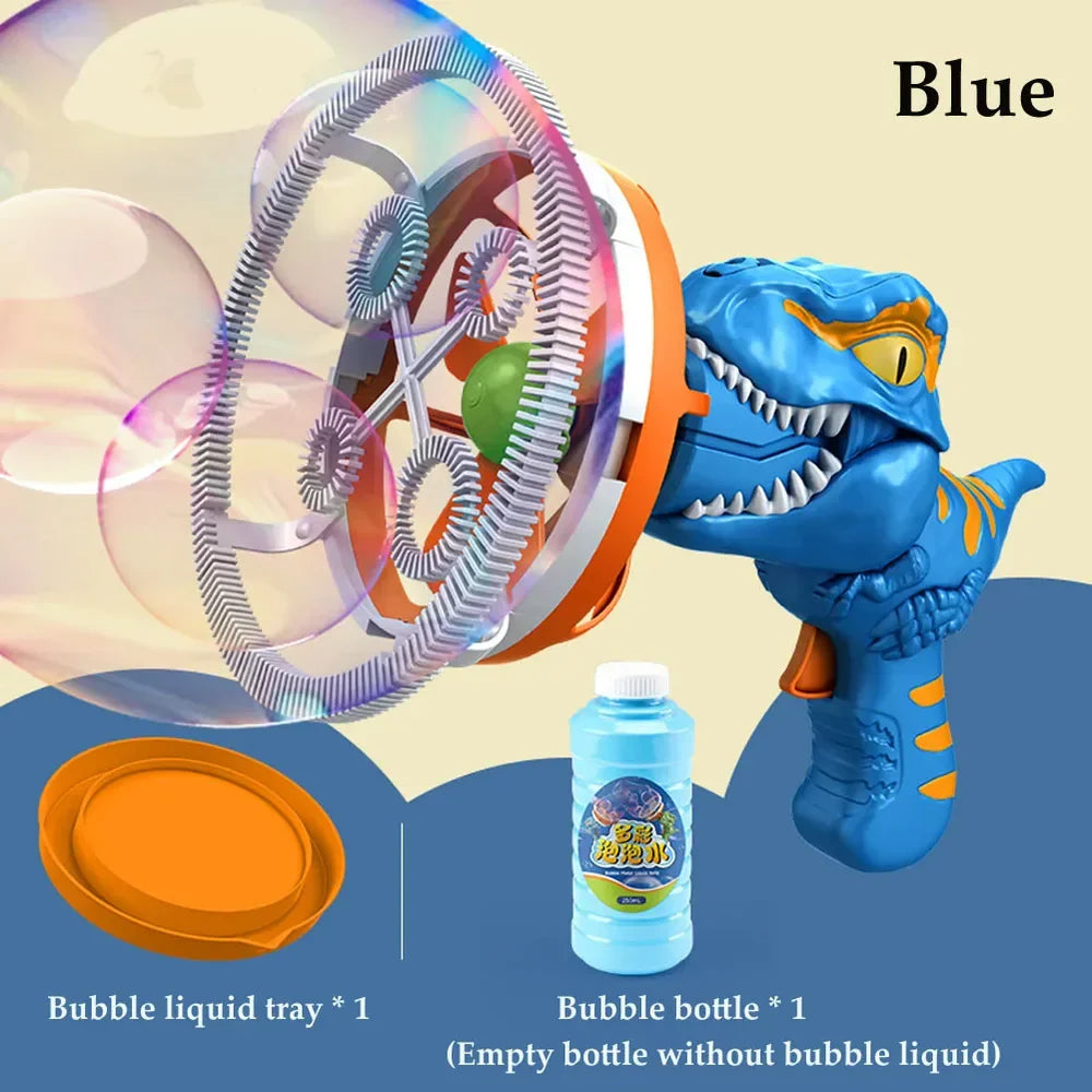 2in1 Electric Dinosaur Colorful Bubble Blowing Gun