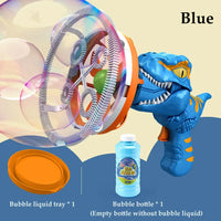 2in1 Electric Dinosaur Colorful Bubble Blowing Gun