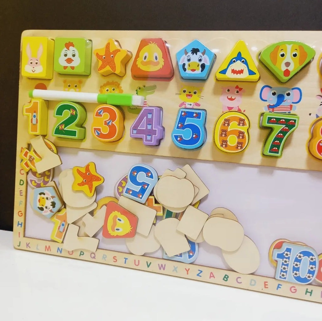 Wooden 3in1 Digital Shape Board