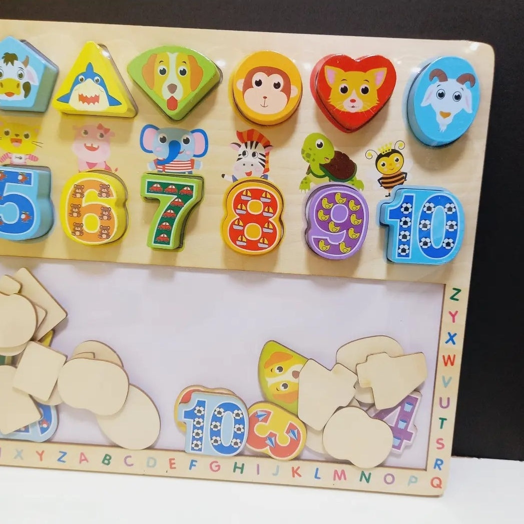 Wooden 3in1 Digital Shape Board