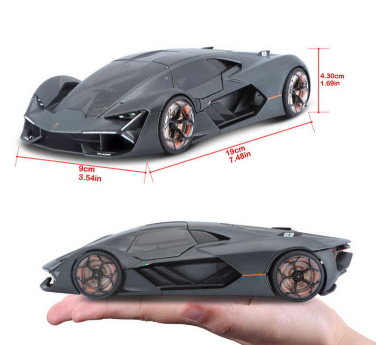 Bburago 1:24 Diecast Lamborghini Terzo Millennio - Grey