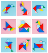 Wooden 3D Tangram Puzzle Board - Assortment