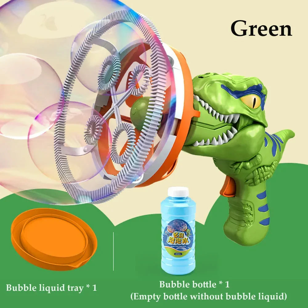 2in1 Electric Dinosaur Colorful Bubble Blowing Gun