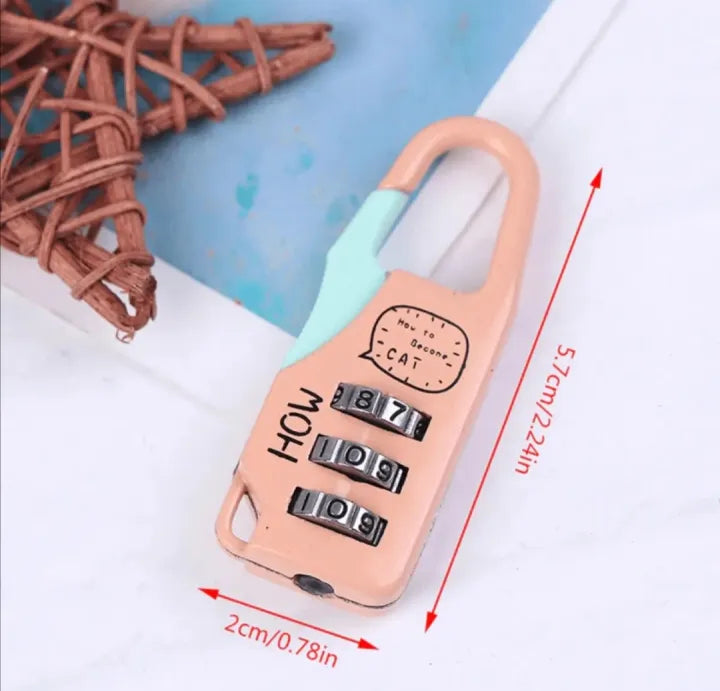 1Pc Mini 3 Digit Secret Password Lock - Assortment