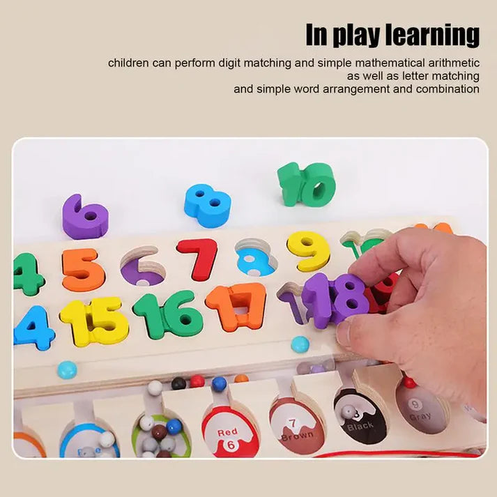 2in1 Wooden Number Learning & Maze Game Board