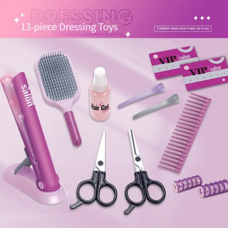 13Pcs Pretend Play Salon Equipments For Girls
