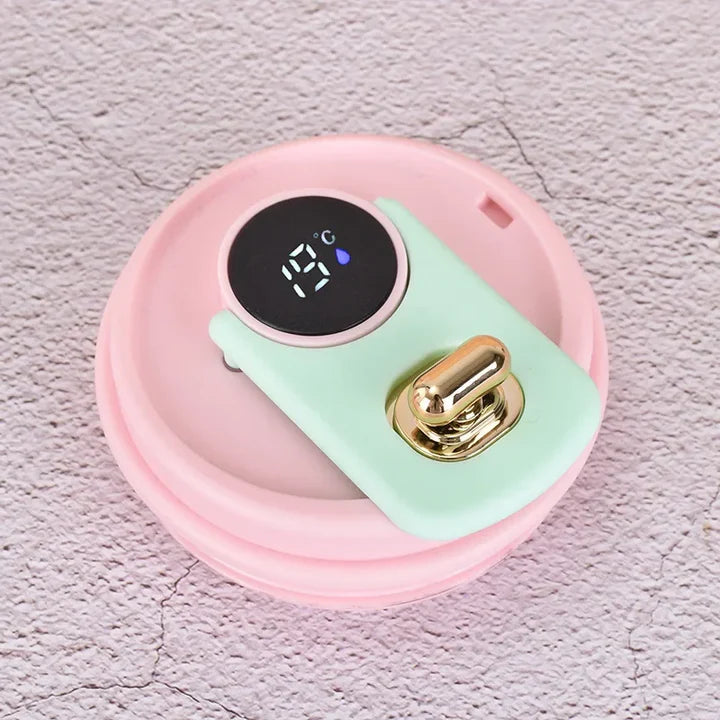 650ml Stainless Steel Temperature Display Coffee Cup - Pink