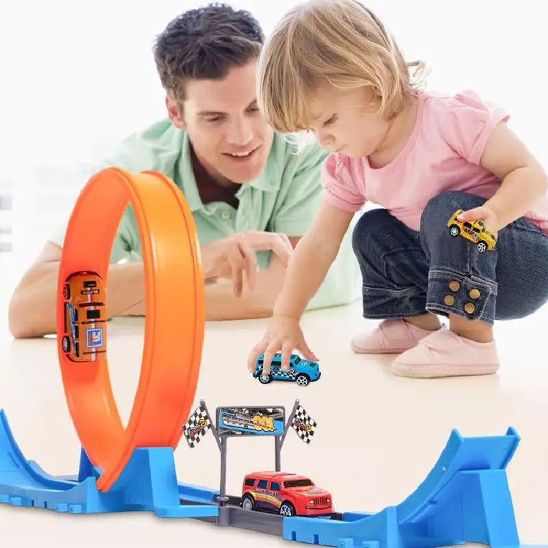32Pcs Car  Ejector Track Set With Light & Sound