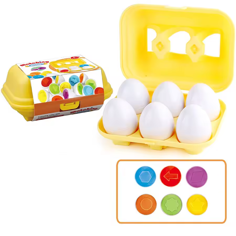 Montessori Shape Matching Eggs With Storage Box - 6Pcs