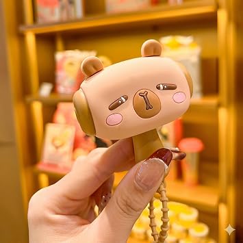 1Pc Silicon Capybara Keychain With Sound 