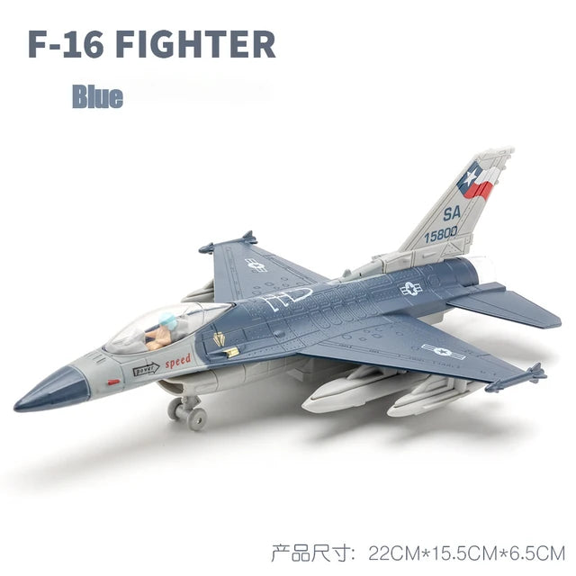 Diecast F-16 Pullback Airplane Model With Light & Sound