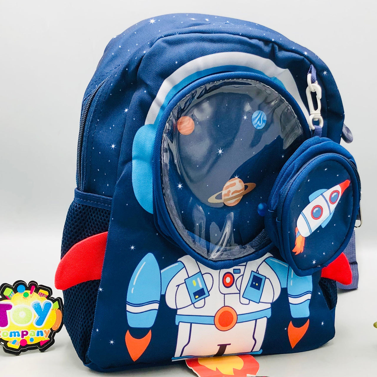 Spaceman Themed Kids School Bag With Pouch