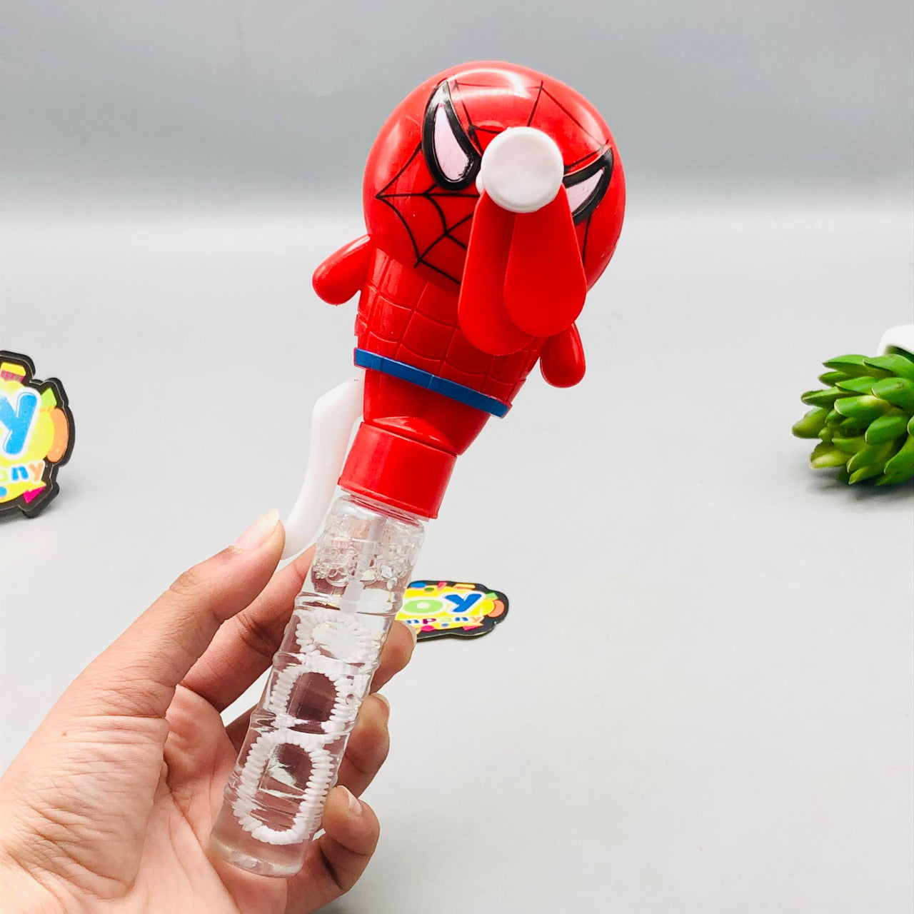 Spiderman Handheld Fan & Bubble Stick - 1Pc