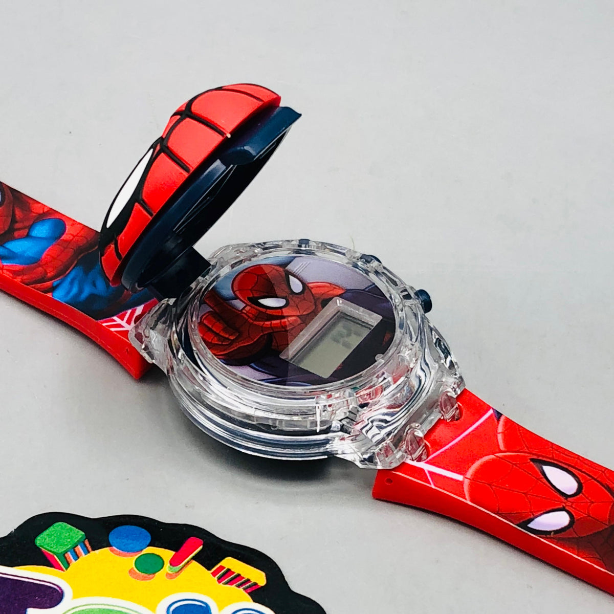 Spiderman Theme Kids Digital Watch With Lights