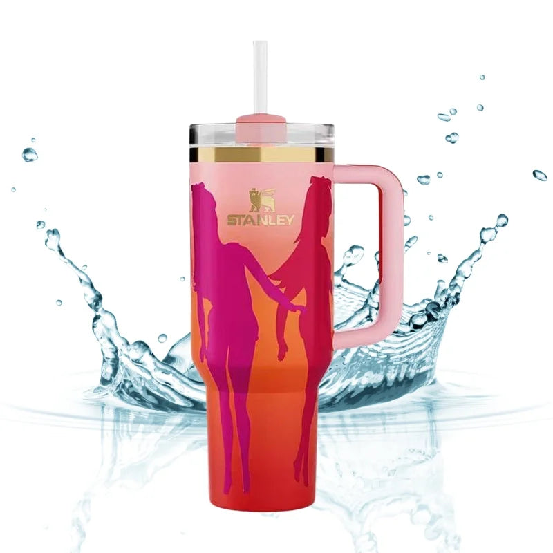 Stanley Sunset Silhouette Insulated Tumbler With Straw - Pink