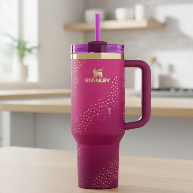 Stanley Star Design Insulated Tumbler With Straw - Pink