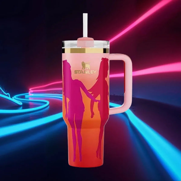 Stanley Sunset Silhouette Insulated Tumbler With Straw - Pink