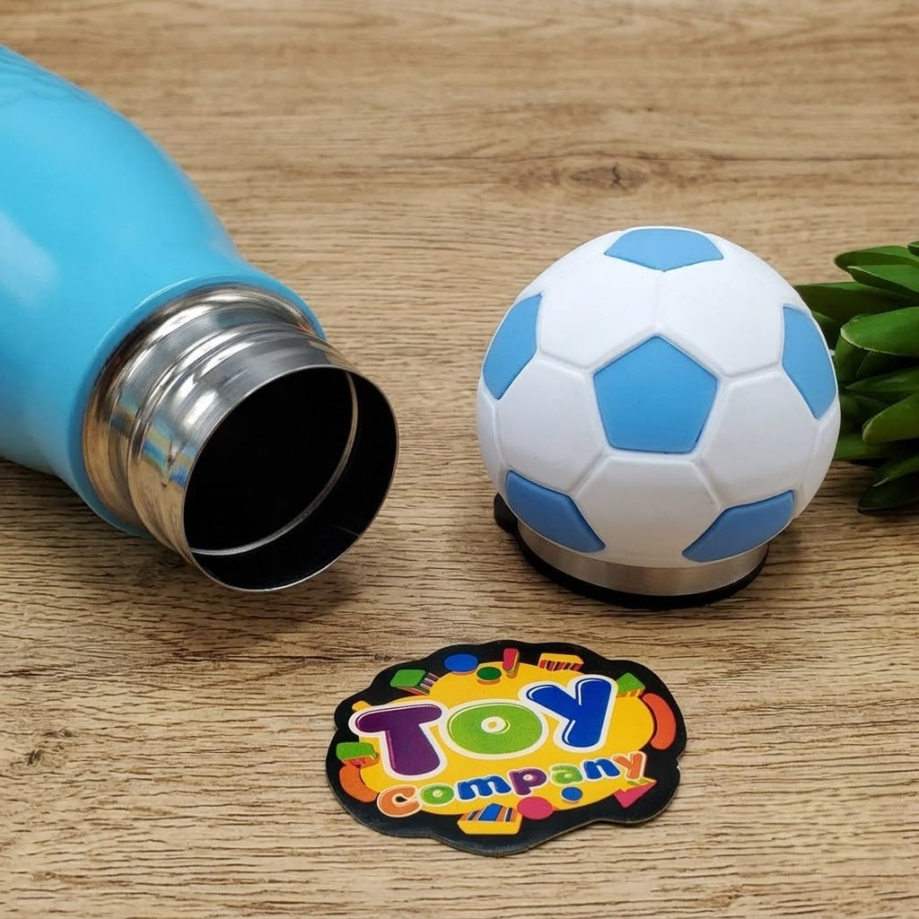 Stainless Steel Football Water Bottle - Blue