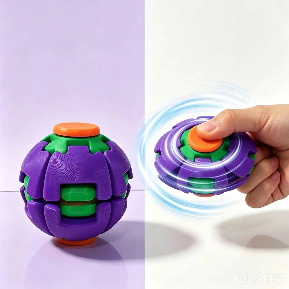 Stress Relief 3D Spinning Ball - Printed