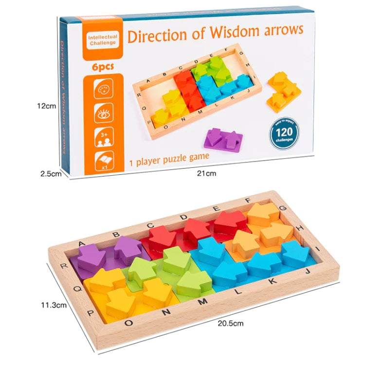 Kids Wooden Puzzle Arrow Design Game