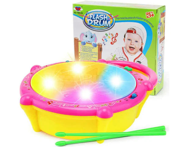 Multi-Coloured Flash Musical Drum Toy