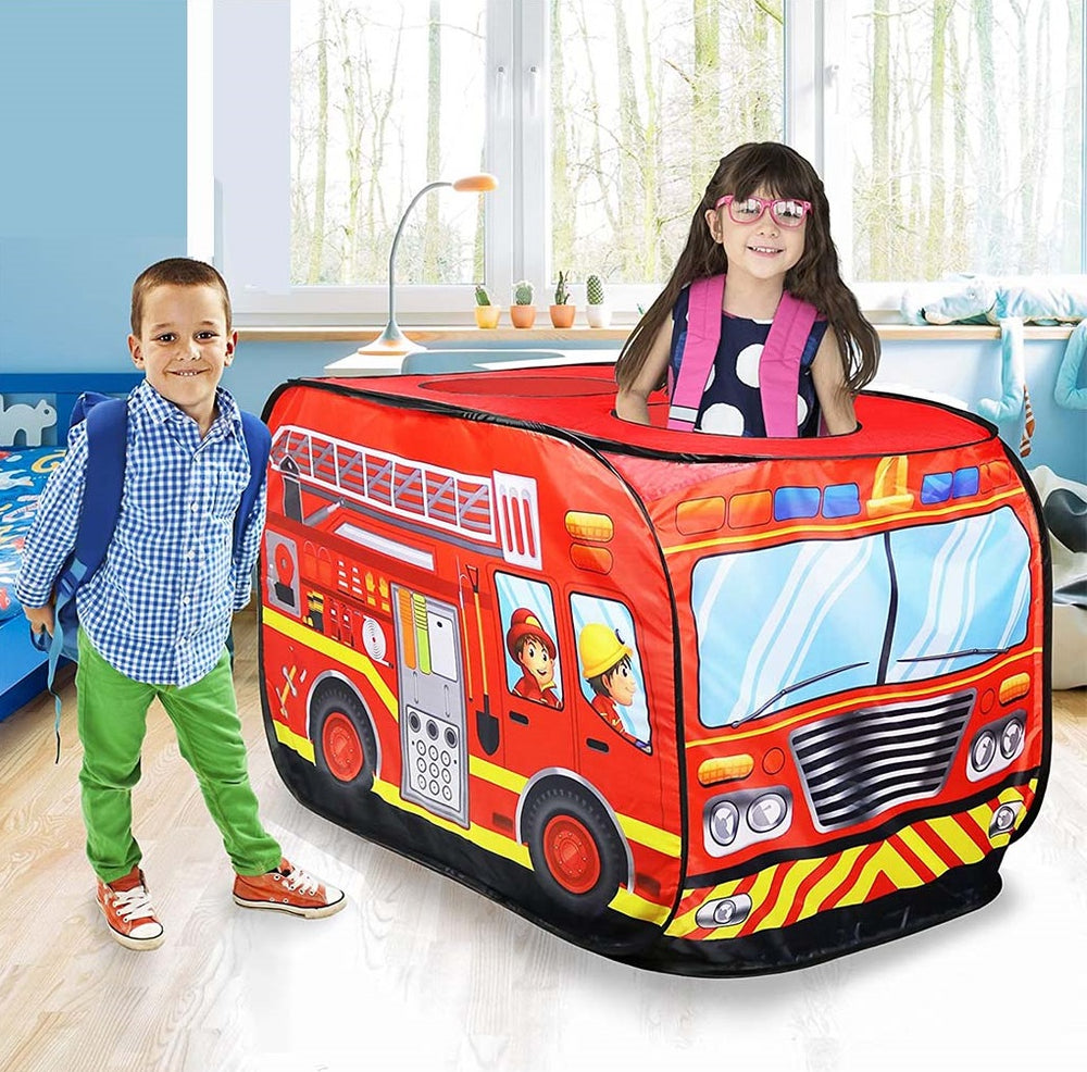 Fire Truck Kids Tent Play House with 100 Balls